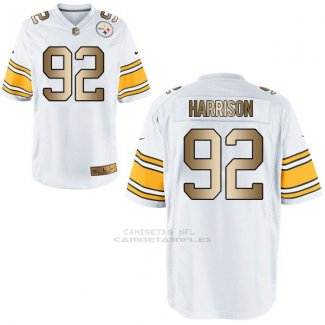 Camiseta Pittsburgh Steelers Harrison Blanco Nike Gold Game NFL Hombre