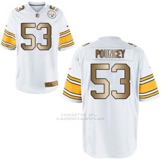 Camiseta Pittsburgh Steelers Pouncey Blanco Nike Gold Game NFL Hombre