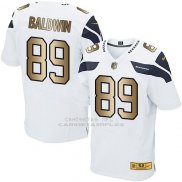 Camiseta Seattle Seahawks Baldww Blanco Nike Gold Elite NFL Hombre