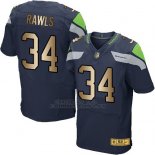 Camiseta Seattle Seahawks Rawls Profundo Azul Nike Gold Elite NFL Hombre