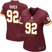 Camiseta Washington Commanders Baker Rojo Nike Game NFL Marron Mujer