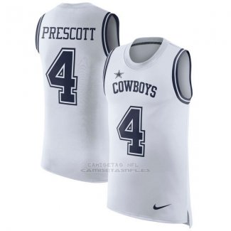Camisetas Sin Mangas NFL Limited Hombre Dallas Cowboys 4 Prescott Blanco