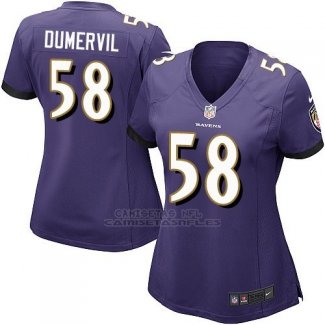 Camiseta Baltimore Ravens Dumervil Violeta Nike Game NFL Mujer