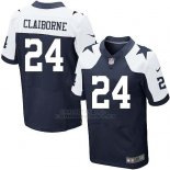 Camiseta Dallas Cowboys Claiborne Profundo Azul y Blanco Nike Elite NFL Hombre