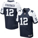 Camiseta Dallas Cowboys Staubach Profundo Azul y Blanco Nike Elite NFL Hombre