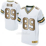 Camiseta Green Bay Packers Cook Blanco Nike Gold Elite NFL Hombre