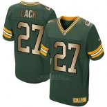 Camiseta Green Bay Packers Lack Verde Nike Gold Elite NFL Hombre