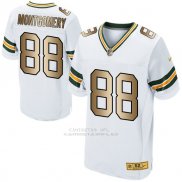 Camiseta Green Bay Packers Montgomery Blanco Nike Gold Elite NFL Hombre