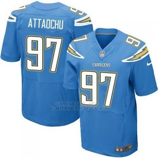 Camiseta Los Angeles Chargers Attaochu Azul Nike Elite NFL Hombre