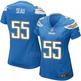 Camiseta Los Angeles Chargers Seau Azul Nike Game NFL Mujer
