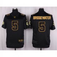 Camiseta Minnesota Vikings Bridgewater Negro Nike Elite Pro Line Gold NFL Hombre