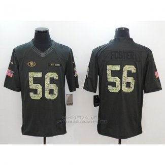 Camiseta NFL Anthracite Hombre San Francisco 49ers 56 Foster Negro