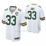 Camiseta NFL Game Hombre Green Bay Packers Aaron Jones Blanco 100th Anniversary