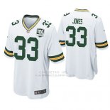 Camiseta NFL Game Hombre Green Bay Packers Aaron Jones Blanco 100th Anniversary