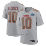 Camiseta NFL Game Kansas City Chiefs Isiah Pacheco Super Bowl LVII Patch Atmosphere Fashion Gris