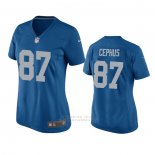 Camiseta NFL Game Mujer Detroit Lions Quintez Cephus Throwback Azul