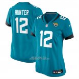 Camiseta NFL Game Mujer Jacksonville Jaguars Travis Hunter 2025 NFL Draft First Round Pick Verde Camiseta NFL Game Mujer Jacksonville Jaguars Travis Hunter 2025 NFL Draft First Round Pick Verde