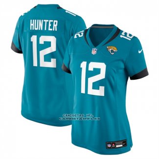 Camiseta NFL Game Mujer Jacksonville Jaguars Travis Hunter 2025 NFL Draft First Round Pick Verde