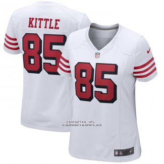 Camiseta NFL Game Mujer San Francisco 49ers George Kittle Alterno Blanco