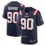Camiseta NFL Game New England Patriots Christian Barmore 90 Azul