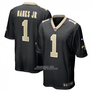Camiseta NFL Game New Orleans Saints Kelvin Banks Jr 2025 NFL Draft Negro