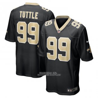 Camiseta NFL Game New Orleans Saints Shy Tuttle Negro