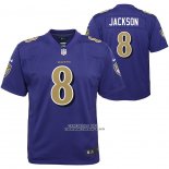 Camiseta NFL Game Nino Baltimore Ravens Lamar Jackson Violeta Color Rush