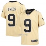 Camiseta NFL Game Nino New Orleans Saints Drew Brees Inverted Oro