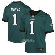 Camiseta NFL Game Nino Philadelphia Eagles Jalen Hurts Verde Oscuro