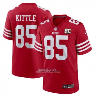 Camiseta NFL Game San Francisco 49ers George Kittle 80 Aniversario Rojo