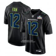 Camiseta NFL Game Seattle Seahawks 12s Super Bowl LX Patch Negro