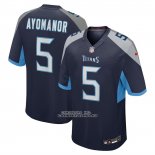 Camiseta NFL Game Tennessee Titans Elic Ayomanor Azul Camiseta NFL Game Tennessee Titans Elic Ayomanor Azul