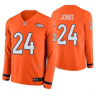 Camiseta NFL Hombre Denver Broncos Adam Jones Naranja Therma Manga Larga