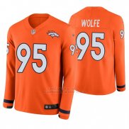 Camiseta NFL Hombre Denver Broncos Derek Wolfe Naranja Therma Manga Larga