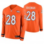 Camiseta NFL Hombre Denver Broncos Royce Freeman Naranja Therma Manga Larga