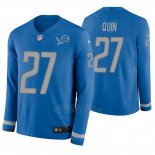 Camiseta NFL Hombre Detroit Lions Glover Quin Azul Therma Manga Larga