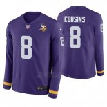 Camiseta NFL Hombre Minnesota Vikings Kirk Cousins Violeta Therma Manga Larga