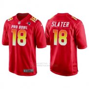 Camiseta NFL Hombre New England Patriots 18 Matthew Slater Rojo AFC 2018 Pro Bowl