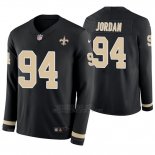 Camiseta NFL Hombre New Orleans Saints Cameron Jordan Negro Therma Manga Larga