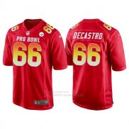 Camiseta NFL Hombre Pittsburgh Steelers 66 David Decastro Rojo AFC 2018 Pro Bowl