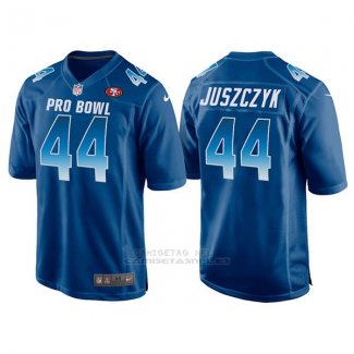 Camiseta NFL Hombre San Frsncisco 49ers 44 Kyle Juszczyk Azul NFC 2018 Pro Bowl