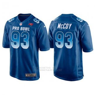 Camiseta NFL Hombre Tampa Bay Buccaneers 93 Gerald Mccoy Azul NFC 2018 Pro Bowl