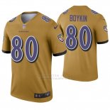 Camiseta NFL Legend Hombre Baltimore Ravens 80 Miles Boykin Inverted Oro