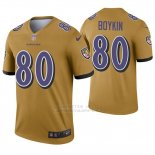 Camiseta NFL Legend Hombre Baltimore Ravens 80 Miles Boykin Inverted Oro