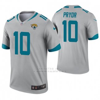 Camiseta NFL Legend Hombre Jacksonville Jaguars 10 Terrelle Pryor Inverted Gris