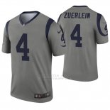 Camiseta NFL Legend Hombre Los Angeles Rams 4 Greg Zuerlein Inverted Gris