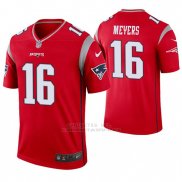 Camiseta NFL Legend Hombre New England Patriots 16 Jakobi Meyers Inverted Rojo