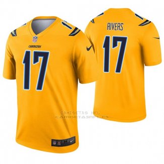 Camiseta NFL Legend Hombre San Diego Chargers 17 Philip Rivers Inverted Oro