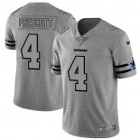 Camiseta NFL Limited Dallas Cowboys Prescott Team Logo Gridiron Gris