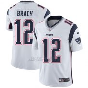 Camiseta NFL Limited Hombre New England Patriots 12 Tom Brady Blanco Stitched Vapor Untouchable